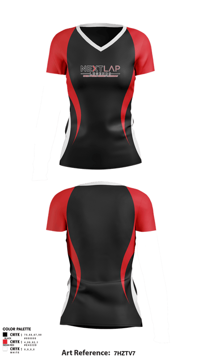 Next lap legends 623774 Women's Short Sleeve V-neck Shirt - 1