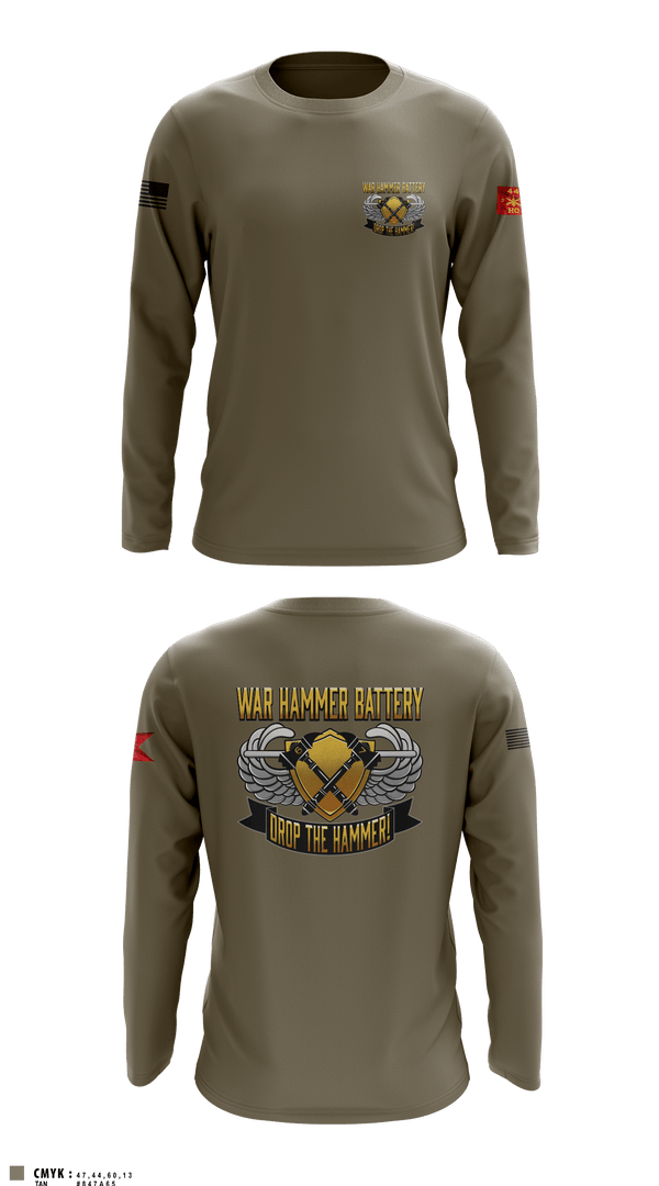 Long Sleeve Performance Shirt, HHB 2-44 ADAR, Army, Teamtime, Team time, sublimation, custom sports apparel, team uniforms, spirit wear, spiritwear, sports uniforms, custom shirts, team store, custom team store, fundraiser sports, apparel fundraiser