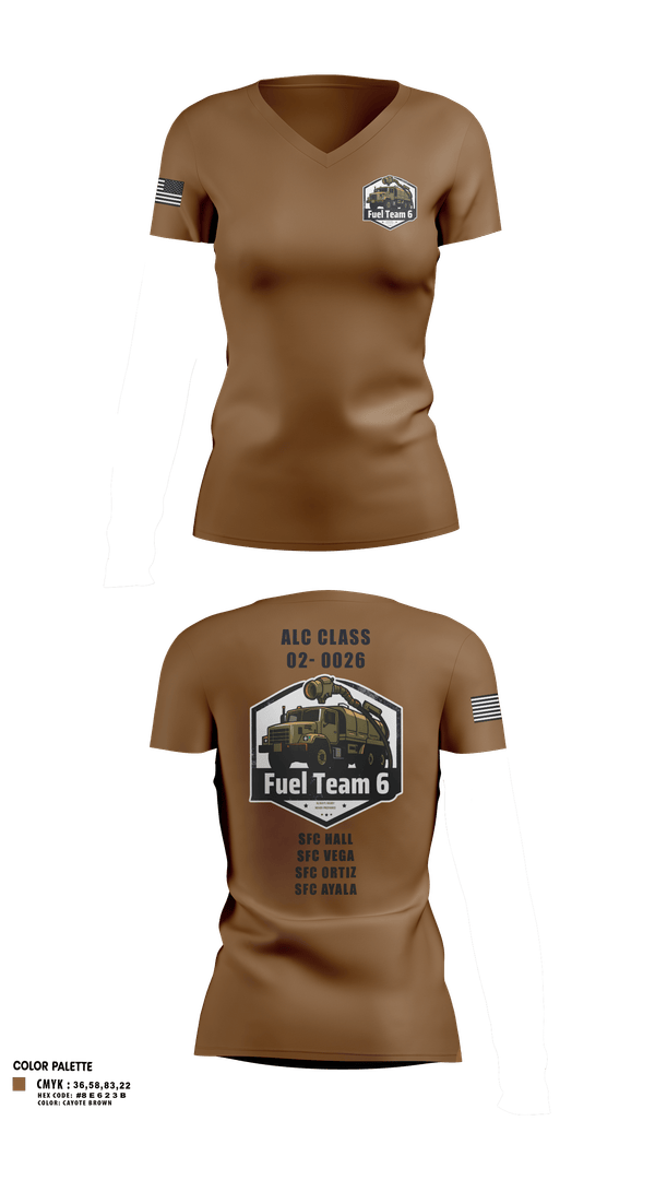 Womens Short Sleeve Vneck Shirt, Fuel Team 6, Army, Teamtime, Team time, sublimation, custom sports apparel, team uniforms, spirit wear, spiritwear, sports uniforms, custom shirts, team store, custom team store, fundraiser sports, apparel fundraiser