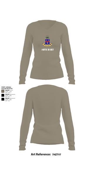 Womens Long Sleeve Vneck Shirt, 148th IN RGT, , Teamtime, Team time, sublimation, custom sports apparel, team uniforms, spirit wear, spiritwear, sports uniforms, custom shirts, team store, custom team store, fundraiser sports, apparel fundraiser