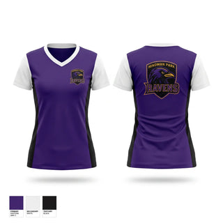 Womens Short Sleeve Vneck Shirt, Hindman Park Ravens, Men's Basketball, Teamtime, Team time, sublimation, custom sports apparel, team uniforms, spirit wear, spiritwear, sports uniforms, custom shirts, team store, custom team store, fundraiser sports, apparel fundraiser