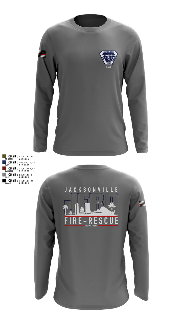Long Sleeve Performance Shirt, JFRD Critical Care Team, Fire Department, Teamtime, Team time, sublimation, custom sports apparel, team uniforms, spirit wear, spiritwear, sports uniforms, custom shirts, team store, custom team store, fundraiser sports, apparel fundraiser