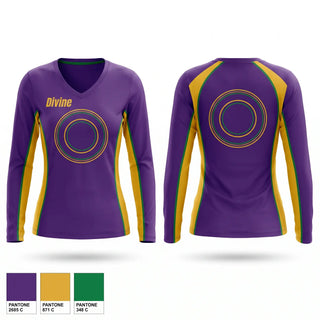 Womens Long Sleeve Vneck Shirt, Divine, , Teamtime, Team time, sublimation, custom sports apparel, team uniforms, spirit wear, spiritwear, sports uniforms, custom shirts, team store, custom team store, fundraiser sports, apparel fundraiser