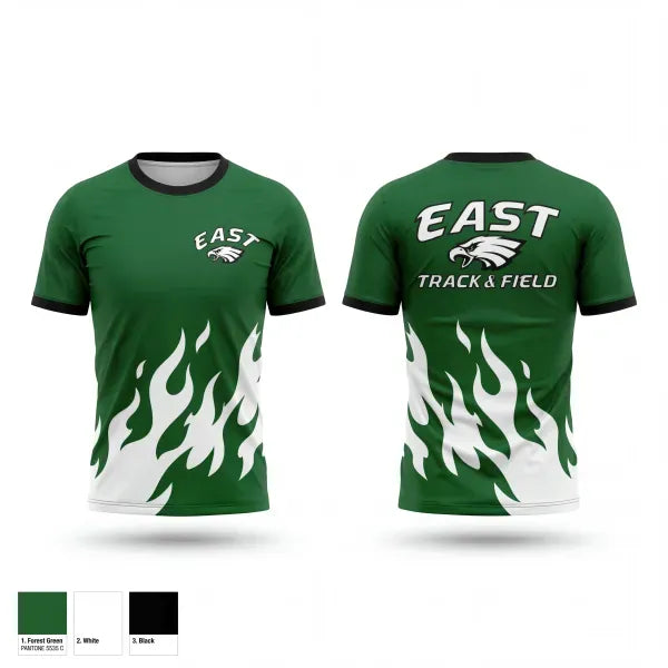 Short Sleeve Performance Shirt, East Henderson High School, Track & Field, Teamtime, Team time, sublimation, custom sports apparel, team uniforms, spirit wear, spiritwear, sports uniforms, custom shirts, team store, custom team store, fundraiser sports, apparel fundraiser
