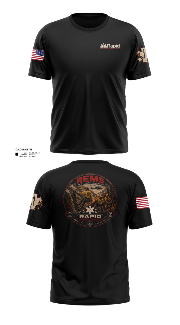 Old School Cotton Feel Shirt, Rapid Emergency Management, EMS/EMT, Teamtime, Team time, sublimation, custom sports apparel, team uniforms, spirit wear, spiritwear, sports uniforms, custom shirts, team store, custom team store, fundraiser sports, apparel fundraiser