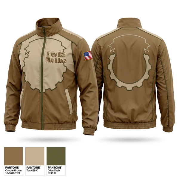 Windbreaker, B Co 122 Fire Birds, Army, Teamtime, Team time, sublimation, custom sports apparel, team uniforms, spirit wear, spiritwear, sports uniforms, custom shirts, team store, custom team store, fundraiser sports, apparel fundraiser