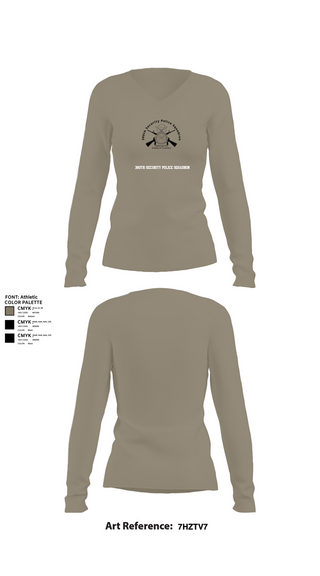 Womens Long Sleeve Vneck Shirt, 380th Security Police Squadron, , Teamtime, Team time, sublimation, custom sports apparel, team uniforms, spirit wear, spiritwear, sports uniforms, custom shirts, team store, custom team store, fundraiser sports, apparel fundraiser