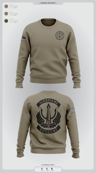 Crew Neck Sweatshirt, SOCCENT IWD, Army, Teamtime, Team time, sublimation, custom sports apparel, team uniforms, spirit wear, spiritwear, sports uniforms, custom shirts, team store, custom team store, fundraiser sports, apparel fundraiser