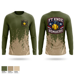 Long Sleeve Performance Shirt, Fort Knox Bombers, Softball, Teamtime, Team time, sublimation, custom sports apparel, team uniforms, spirit wear, spiritwear, sports uniforms, custom shirts, team store, custom team store, fundraiser sports, apparel fundraiser