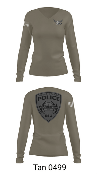 Womens Long Sleeve Vneck Shirt, MOUNT VERNON EMERGENCY SERVICES UNIT, Police, Teamtime, Team time, sublimation, custom sports apparel, team uniforms, spirit wear, spiritwear, sports uniforms, custom shirts, team store, custom team store, fundraiser sports, apparel fundraiser