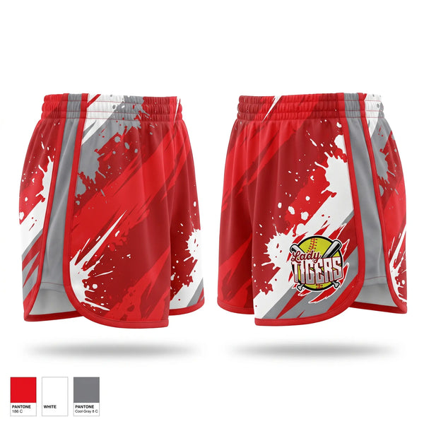 Womens Shorts, Lady Tigers, Softball, Teamtime, Team time, sublimation, custom sports apparel, team uniforms, spirit wear, spiritwear, sports uniforms, custom shirts, team store, custom team store, fundraiser sports, apparel fundraiser
