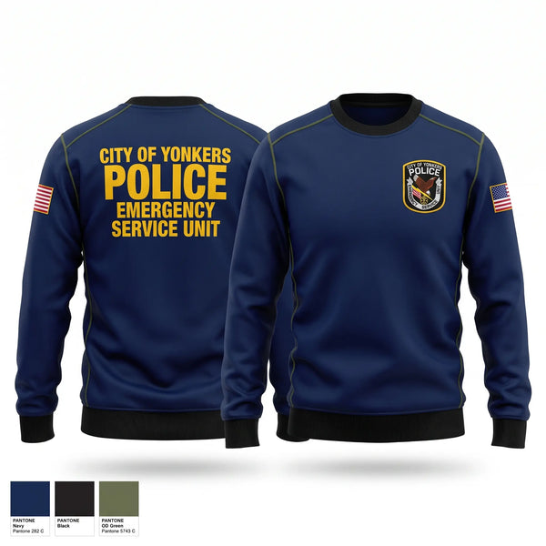 Crew Neck Sweatshirt, Yonkers Police Emergency Services Unit, Police, Teamtime, Team time, sublimation, custom sports apparel, team uniforms, spirit wear, spiritwear, sports uniforms, custom shirts, team store, custom team store, fundraiser sports, apparel fundraiser