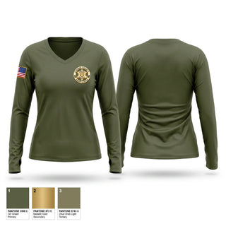 Womens Long Sleeve Vneck Shirt, Thomas county sheriff's office, Police, Teamtime, Team time, sublimation, custom sports apparel, team uniforms, spirit wear, spiritwear, sports uniforms, custom shirts, team store, custom team store, fundraiser sports, apparel fundraiser
