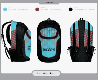 Gear Bag, Cranes, Spirit Store, Teamtime, Team time, sublimation, custom sports apparel, team uniforms, spirit wear, spiritwear, sports uniforms, custom shirts, team store, custom team store, fundraiser sports, apparel fundraiser