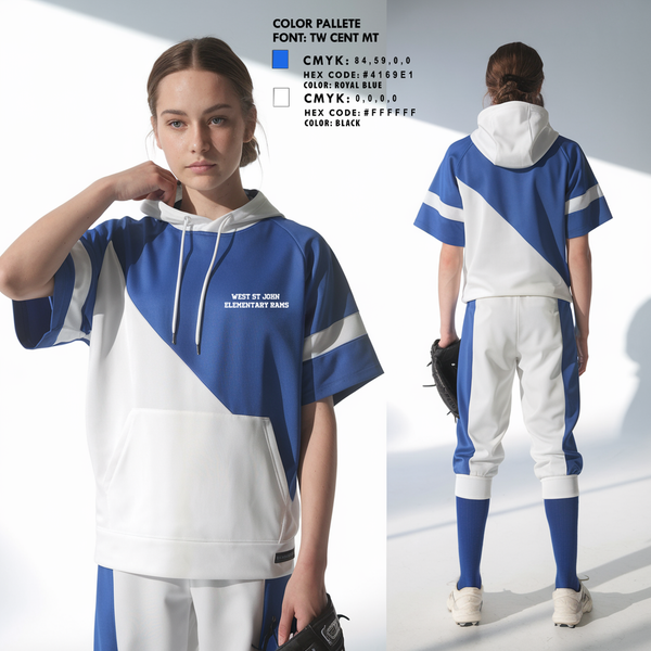 Hoodie, West St John Elementary Rams, Softball, Teamtime, Team time, sublimation, custom sports apparel, team uniforms, spirit wear, spiritwear, sports uniforms, custom shirts, team store, custom team store, fundraiser sports, apparel fundraiser