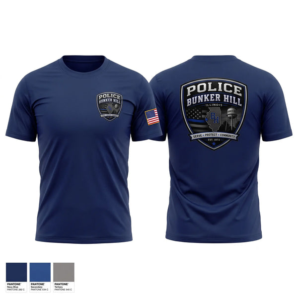 Short Sleeve Performance Shirt, Bunker Hill Police, Police, Teamtime, Team time, sublimation, custom sports apparel, team uniforms, spirit wear, spiritwear, sports uniforms, custom shirts, team store, custom team store, fundraiser sports, apparel fundraiser