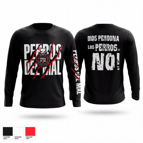 Long Sleeve Performance Shirt, PERROS DEL MAL FC, Men's Soccer, Teamtime, Team time, sublimation, custom sports apparel, team uniforms, spirit wear, spiritwear, sports uniforms, custom shirts, team store, custom team store, fundraiser sports, apparel fundraiser