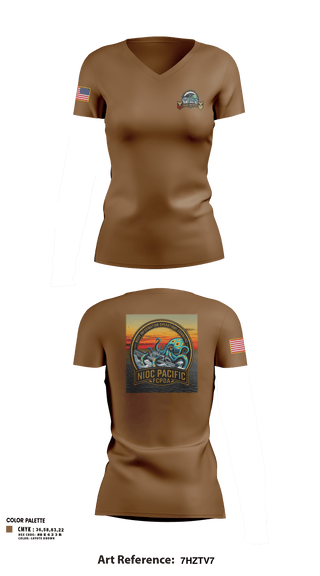 Womens Short Sleeve Vneck Shirt, NIOC Pacific FCPOA, Navy, Teamtime, Team time, sublimation, custom sports apparel, team uniforms, spirit wear, spiritwear, sports uniforms, custom shirts, team store, custom team store, fundraiser sports, apparel fundraiser
