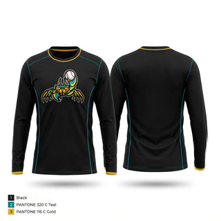 Long Sleeve Performance Shirt, Ghost Crabs, Baseball, Teamtime, Team time, sublimation, custom sports apparel, team uniforms, spirit wear, spiritwear, sports uniforms, custom shirts, team store, custom team store, fundraiser sports, apparel fundraiser