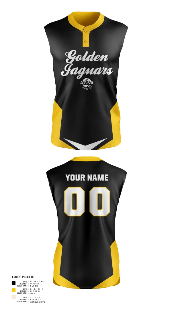 Two Button Softball Jersey, Golden Jaguars Softball, Softball, Teamtime, Team time, sublimation, custom sports apparel, team uniforms, spirit wear, spiritwear, sports uniforms, custom shirts, team store, custom team store, fundraiser sports, apparel fundraiser