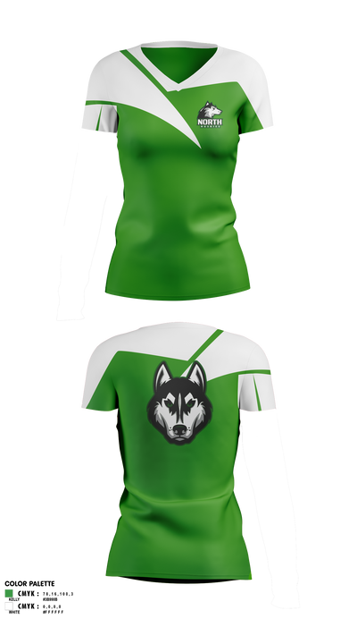 North Huskies Women's Short Sleeve V-neck Shirt - 2