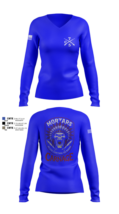 Carnage 79980273 Women's Long Sleeve V-neck Shirt - 8