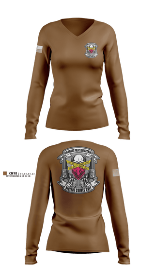 Womens Long Sleeve Vneck Shirt, Violent Crimes, Police, Teamtime, Team time, sublimation, custom sports apparel, team uniforms, spirit wear, spiritwear, sports uniforms, custom shirts, team store, custom team store, fundraiser sports, apparel fundraiser