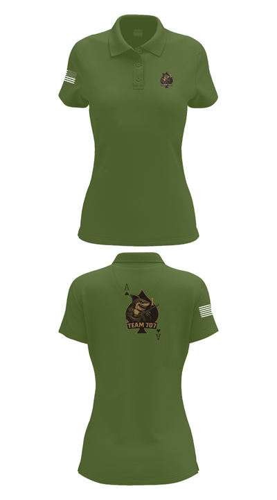 MESG1 TEAM 707 61403527 Women's Short Sleeve Performance Polo  - 52