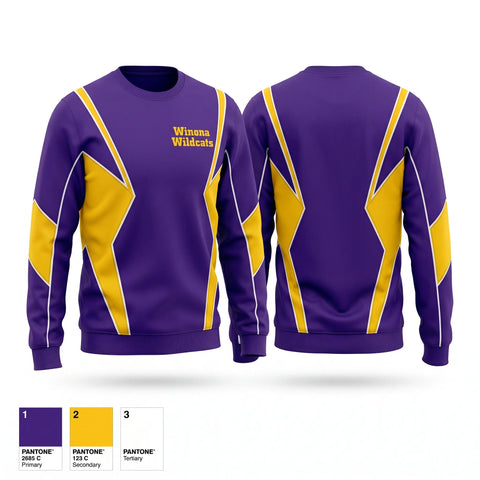 Crew Neck Sweatshirt, Winona Wildcats, Baseball, Teamtime, Team time, sublimation, custom sports apparel, team uniforms, spirit wear, spiritwear, sports uniforms, custom shirts, team store, custom team store, fundraiser sports, apparel fundraiser