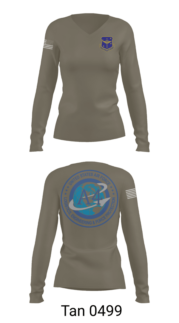 Womens Long Sleeve Vneck Shirt, 19th Airlift Wing, Air Force, Teamtime, Team time, sublimation, custom sports apparel, team uniforms, spirit wear, spiritwear, sports uniforms, custom shirts, team store, custom team store, fundraiser sports, apparel fundraiser