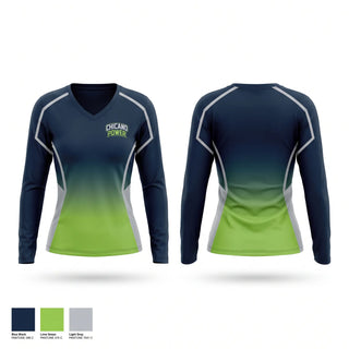 Womens Long Sleeve Vneck Shirt, SBGYM, , Teamtime, Team time, sublimation, custom sports apparel, team uniforms, spirit wear, spiritwear, sports uniforms, custom shirts, team store, custom team store, fundraiser sports, apparel fundraiser