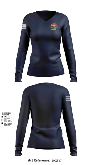 Womens Long Sleeve Vneck Shirt, USSOUTHCOM FCPOA, , Teamtime, Team time, sublimation, custom sports apparel, team uniforms, spirit wear, spiritwear, sports uniforms, custom shirts, team store, custom team store, fundraiser sports, apparel fundraiser