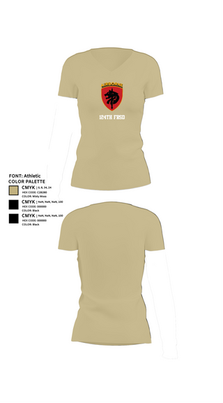 Womens Short Sleeve Vneck Shirt, 124th FRSD, , Teamtime, Team time, sublimation, custom sports apparel, team uniforms, spirit wear, spiritwear, sports uniforms, custom shirts, team store, custom team store, fundraiser sports, apparel fundraiser