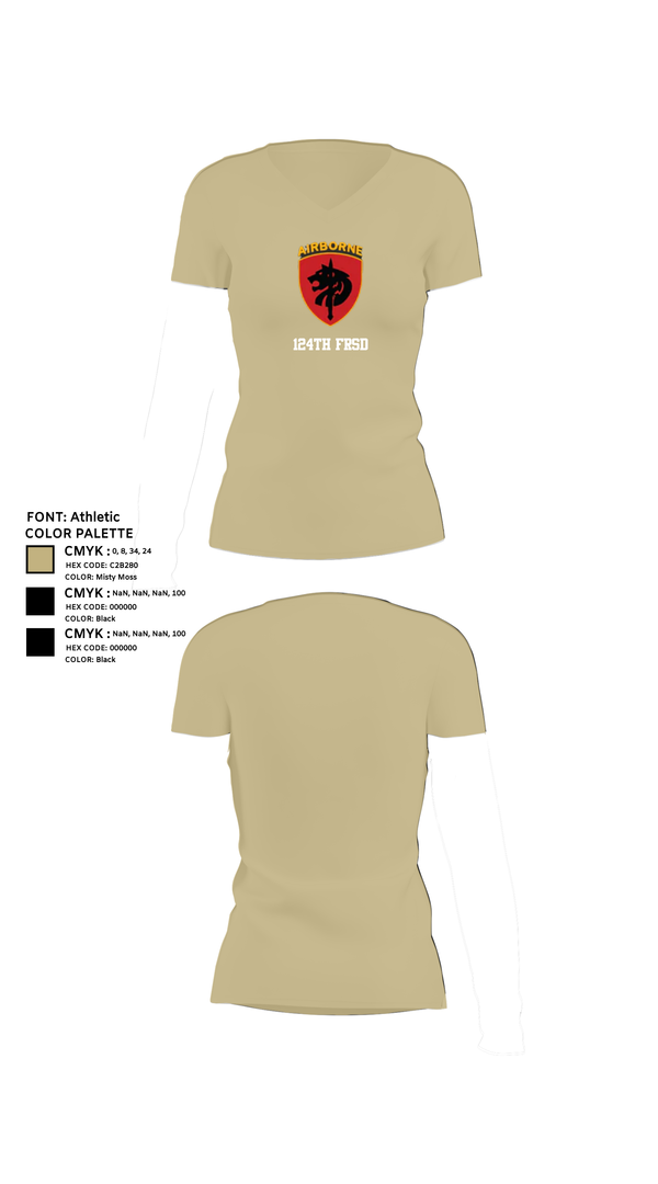Womens Short Sleeve Vneck Shirt, 124th FRSD, , Teamtime, Team time, sublimation, custom sports apparel, team uniforms, spirit wear, spiritwear, sports uniforms, custom shirts, team store, custom team store, fundraiser sports, apparel fundraiser