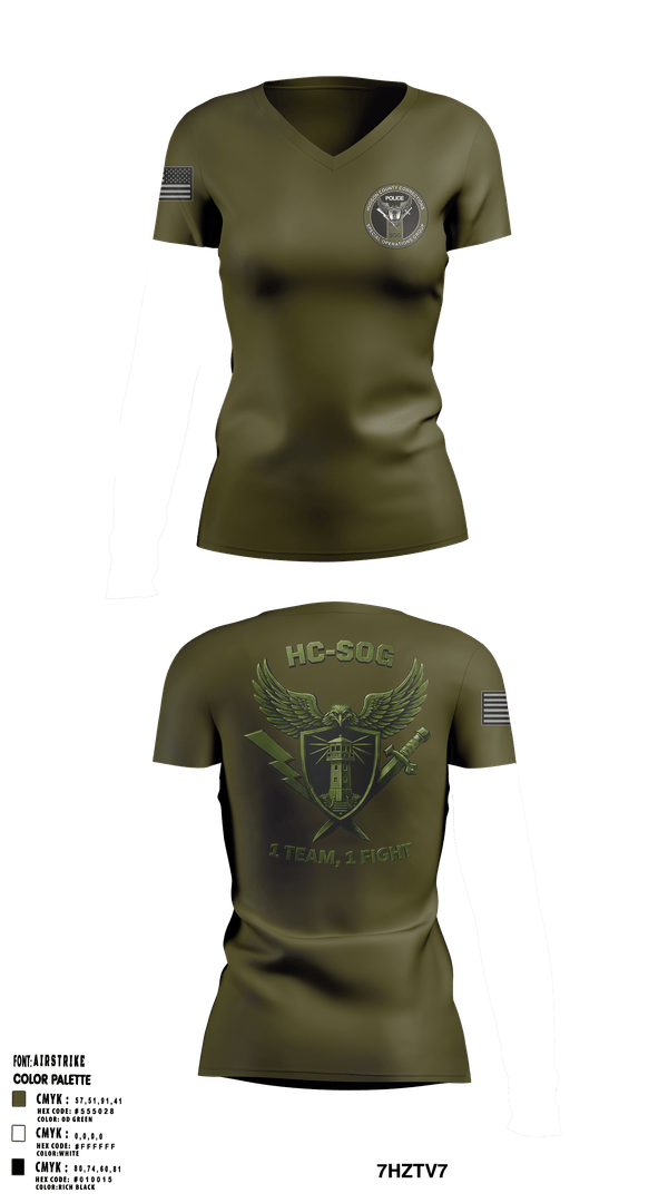 Womens Short Sleeve Vneck Shirt, HC-SOG, Police, Teamtime, Team time, sublimation, custom sports apparel, team uniforms, spirit wear, spiritwear, sports uniforms, custom shirts, team store, custom team store, fundraiser sports, apparel fundraiser