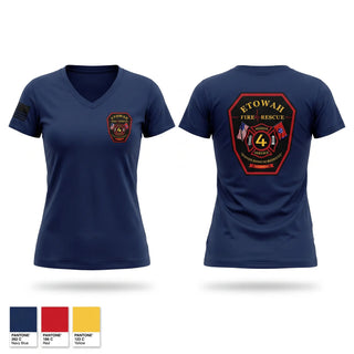 Womens Short Sleeve Vneck Shirt, Etowah Fire and Rescue, Fire Department, Teamtime, Team time, sublimation, custom sports apparel, team uniforms, spirit wear, spiritwear, sports uniforms, custom shirts, team store, custom team store, fundraiser sports, apparel fundraiser
