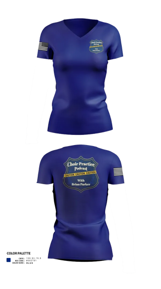 Womens Short Sleeve Vneck Shirt, Choir Practice Podcast, Police, Teamtime, Team time, sublimation, custom sports apparel, team uniforms, spirit wear, spiritwear, sports uniforms, custom shirts, team store, custom team store, fundraiser sports, apparel fundraiser