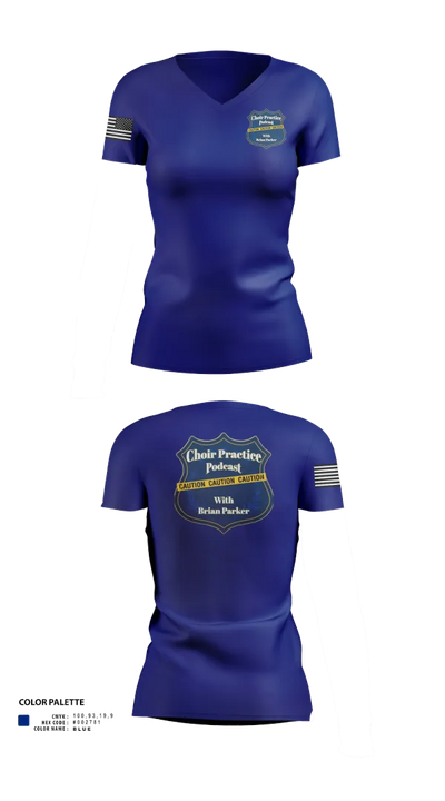 Choir Practice Podcast 63786957 Women's Short Sleeve V-neck Shirt - 21