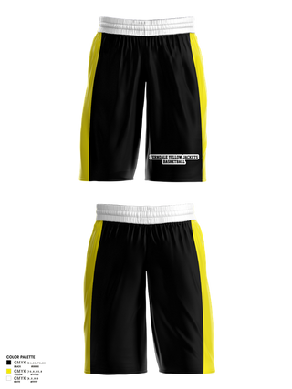 Mens Basketball Shorts, Ferndale Yellow Jackets, Men's Basketball, Teamtime, Team time, sublimation, custom sports apparel, team uniforms, spirit wear, spiritwear, sports uniforms, custom shirts, team store, custom team store, fundraiser sports, apparel fundraiser