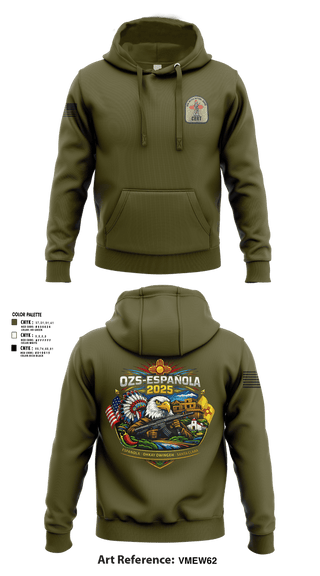 Hoodie, OZS-Española, National Guard, Teamtime, Team time, sublimation, custom sports apparel, team uniforms, spirit wear, spiritwear, sports uniforms, custom shirts, team store, custom team store, fundraiser sports, apparel fundraiser