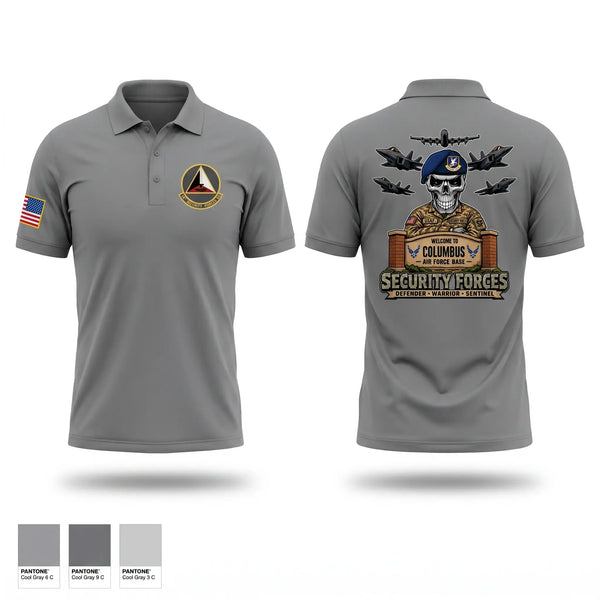 Short Sleeve Performance Polo, 14th Security Forces Squadron, Air Force, Teamtime, Team time, sublimation, custom sports apparel, team uniforms, spirit wear, spiritwear, sports uniforms, custom shirts, team store, custom team store, fundraiser sports, apparel fundraiser