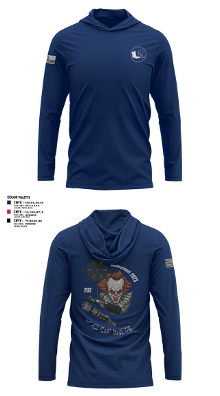 Long Sleeve Performance Shirt with hood, 2U2, Navy, Teamtime, Team time, sublimation, custom sports apparel, team uniforms, spirit wear, spiritwear, sports uniforms, custom shirts, team store, custom team store, fundraiser sports, apparel fundraiser
