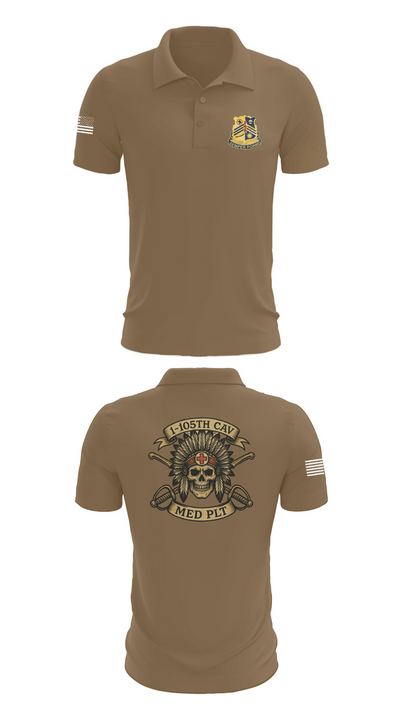 1-105th cavalry 36351622 Short Sleeve Performance Polo - 7