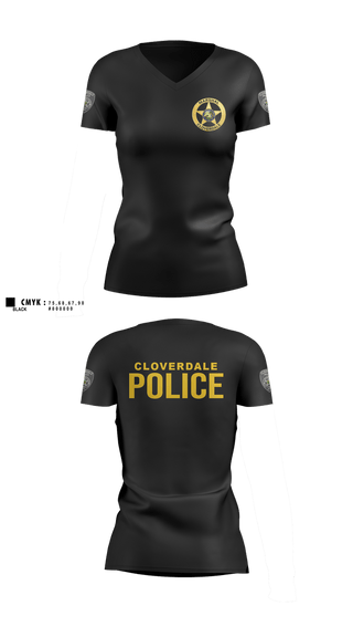 Womens Short Sleeve Vneck Shirt, Cloverdale police department, Police, Teamtime, Team time, sublimation, custom sports apparel, team uniforms, spirit wear, spiritwear, sports uniforms, custom shirts, team store, custom team store, fundraiser sports, apparel fundraiser