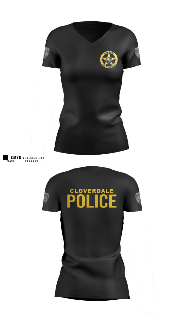 Womens Short Sleeve Vneck Shirt, Cloverdale police department, Police, Teamtime, Team time, sublimation, custom sports apparel, team uniforms, spirit wear, spiritwear, sports uniforms, custom shirts, team store, custom team store, fundraiser sports, apparel fundraiser