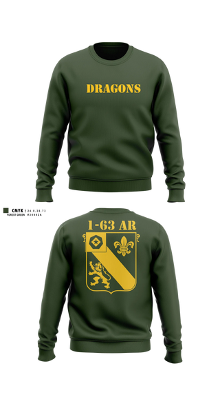Crew Neck Sweatshirt, 1-63 AR, 2 ABCT, 1 ID, Army, Teamtime, Team time, sublimation, custom sports apparel, team uniforms, spirit wear, spiritwear, sports uniforms, custom shirts, team store, custom team store, fundraiser sports, apparel fundraiser