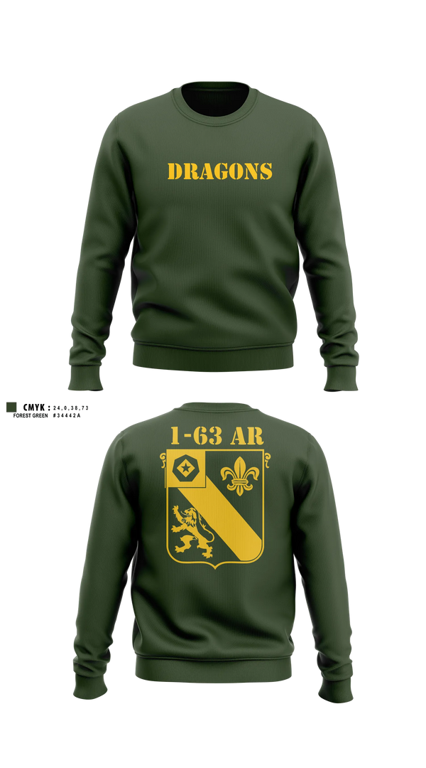 Crew Neck Sweatshirt, 1-63 AR, 2 ABCT, 1 ID, Army, Teamtime, Team time, sublimation, custom sports apparel, team uniforms, spirit wear, spiritwear, sports uniforms, custom shirts, team store, custom team store, fundraiser sports, apparel fundraiser