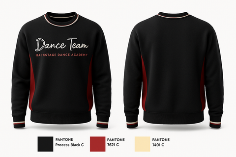 Crew Neck Sweatshirt, BackStage Dance Academy, , Teamtime, Team time, sublimation, custom sports apparel, team uniforms, spirit wear, spiritwear, sports uniforms, custom shirts, team store, custom team store, fundraiser sports, apparel fundraiser