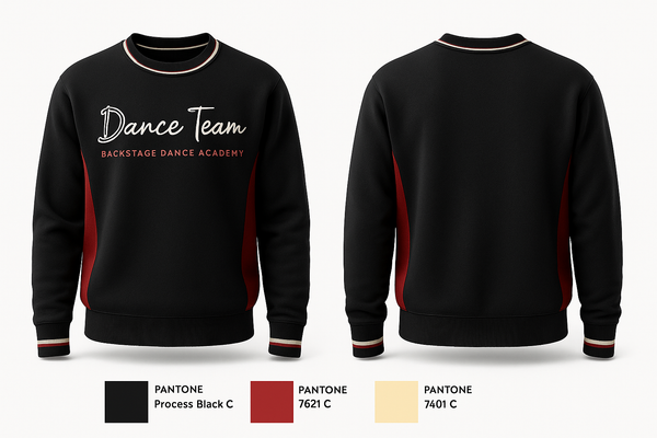 Crew Neck Sweatshirt, BackStage Dance Academy, , Teamtime, Team time, sublimation, custom sports apparel, team uniforms, spirit wear, spiritwear, sports uniforms, custom shirts, team store, custom team store, fundraiser sports, apparel fundraiser