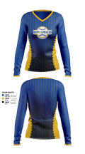 Santa Clara PAL Sparks Women's Long Sleeve V-neck Shirt - 2